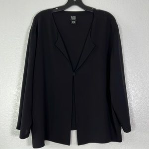 Eileen Fisher black lightweight summer cardigan jacket L